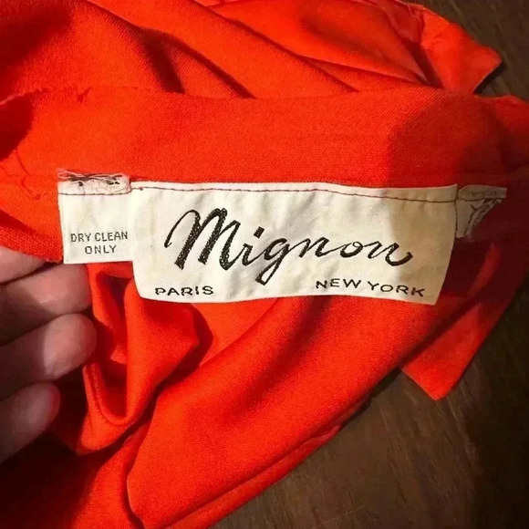 Vintage Orange Mignon Snap Bottom Body Suit. Sparkle Accent. Long Sleeve. Size m - Picture 7 of 10